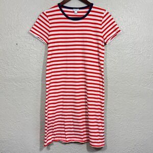 J Crew T-Shirt Dress XS Navy Orange U of I Illinois Collegiate Prep Cotton AZ052